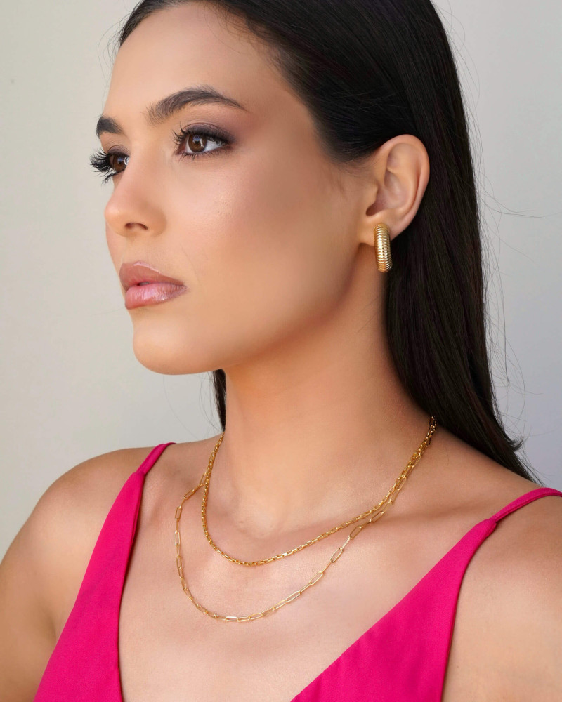 Gargantilha Elos Ovais 3 mm Banhado a Ouro 18K - 45 cm