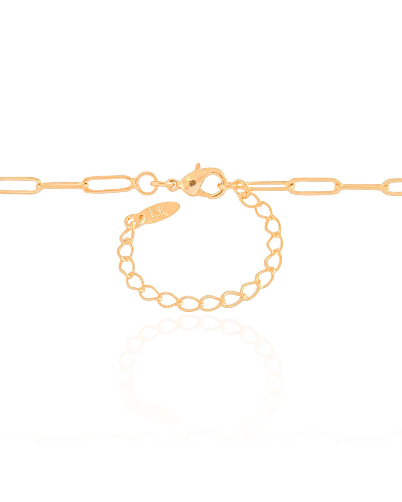 Gargantilha Elos Ovais 3 mm Banhado a Ouro 18K - 45 cm