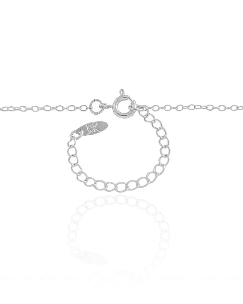Gargantilha Elos Pingente Batimentos Pet Ródio Branco - 48 cm