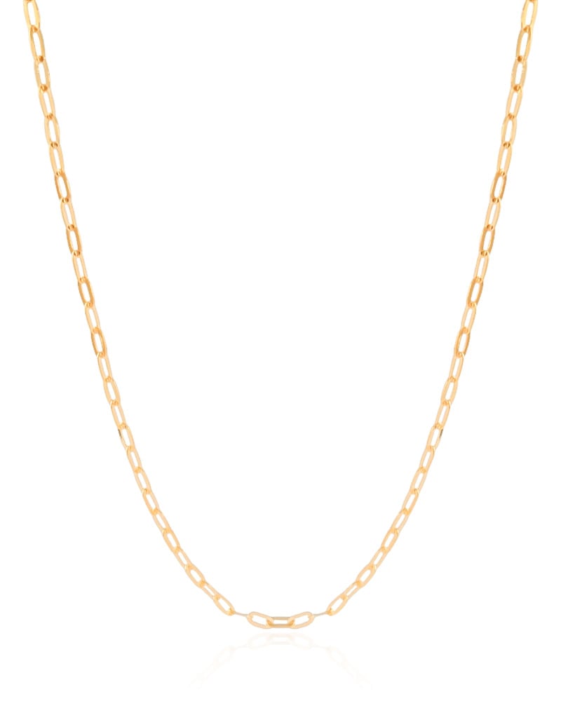 Gargantilha Elos Ovais 3 mm Banhado a Ouro 18K - 45 cm