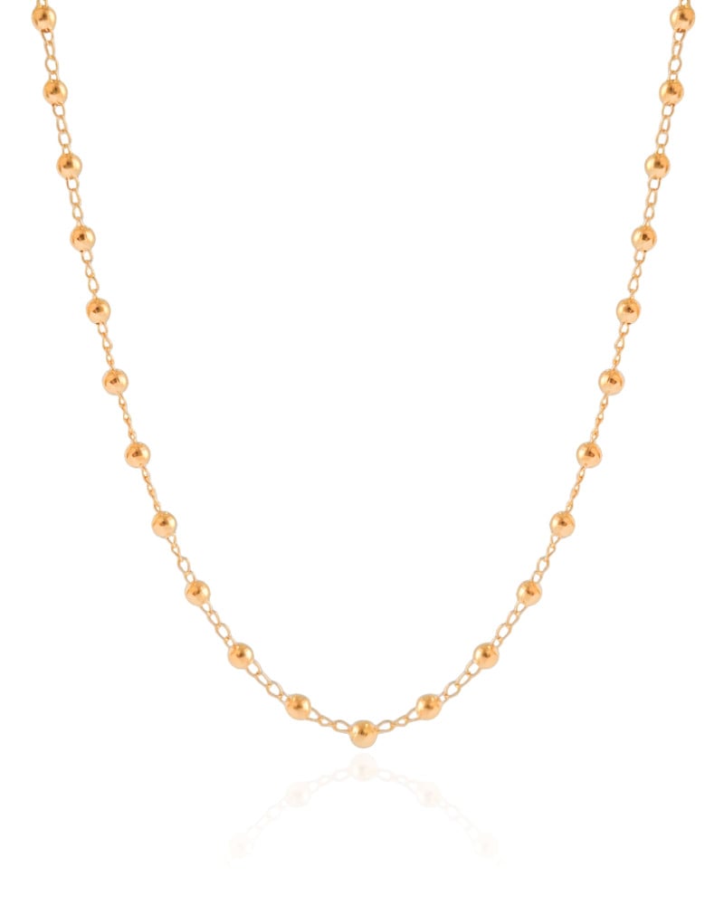 Choker Elos Bolinhas 3.5 mm Banhado a Ouro 18K - 32 cm