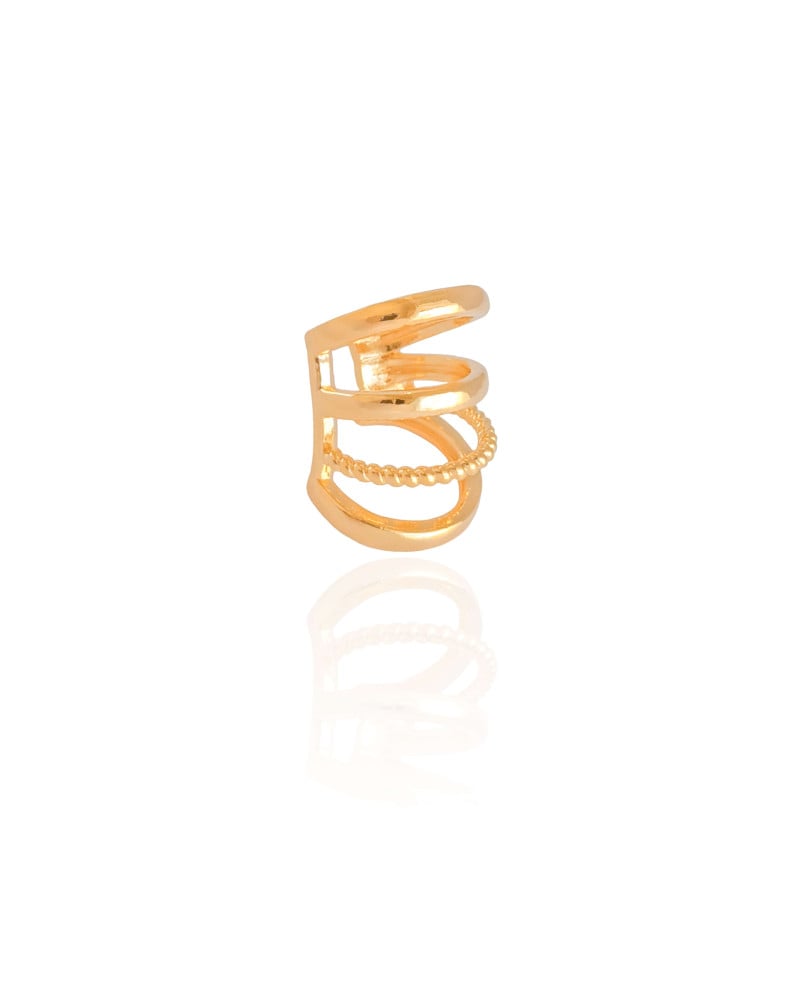Piercing Filetes Lisos e Torcido Banhado a Ouro 18K