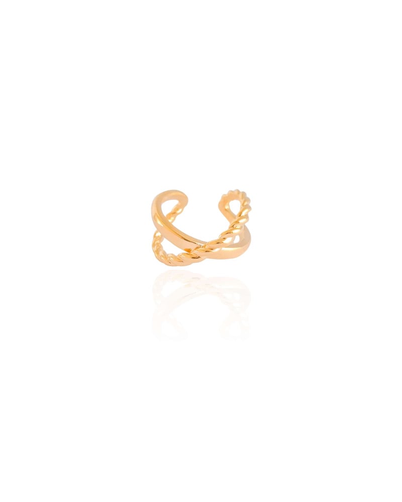Piercing em X Torcido Banhado a Ouro 18K