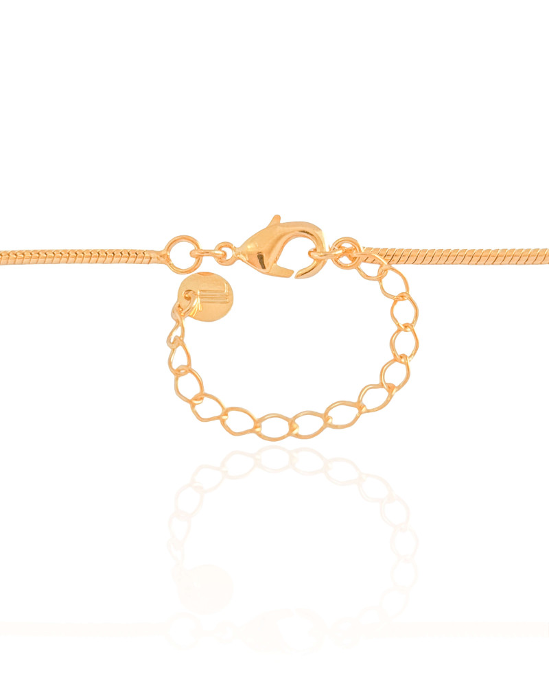 Gargantilha Longa Rabo de Rato Pingente Folha Banhado a Ouro 18K - 65 cm