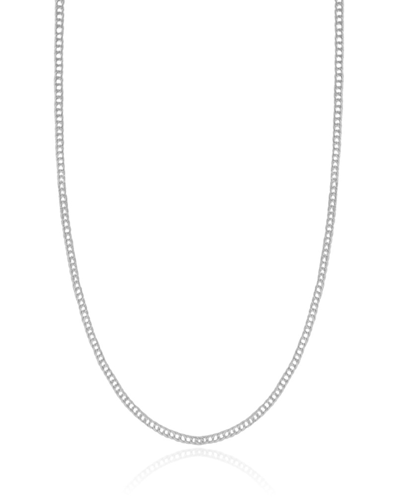Gargantilha Grummet 2 mm Ródio Branco - 45 cm