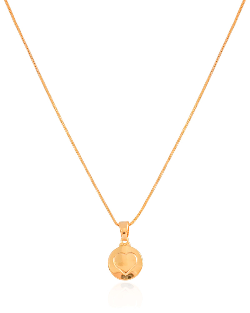 Gargantilha Veneziana Coração Liso Banhado a Ouro 18K - 45 cm