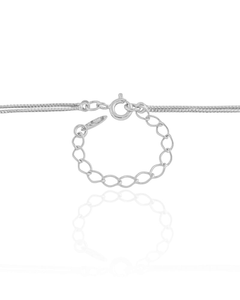 Gargantilha Veneziana Dupla Pet Ródio Branco