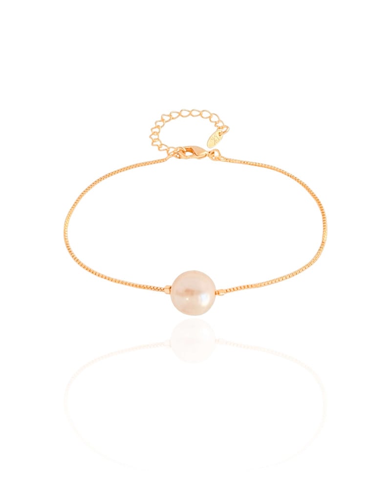 Pulseira Veneziana Pérola 10 mm Banhado a Ouro 18K