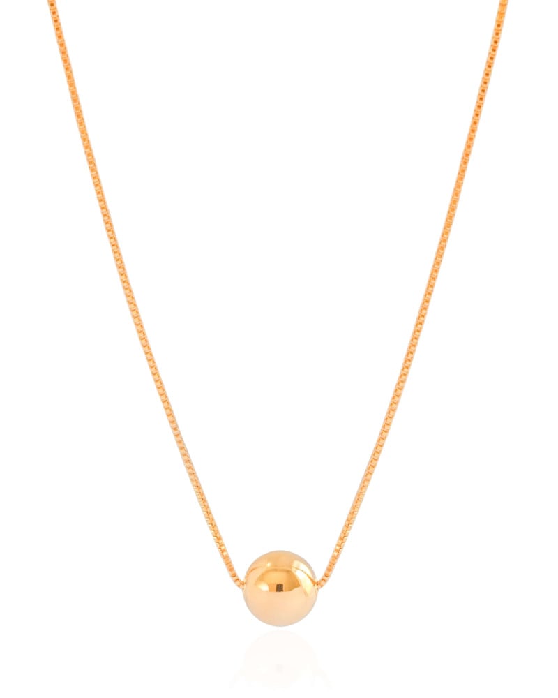 Gargantilha Veneziana Bola Lisa 10 mm Banhado a Ouro 18K - 45 cm