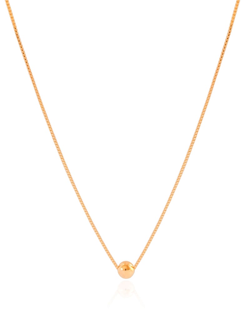 Gargantilha Veneziana Bola Lisa 6 mm Banhado a Ouro 18K - 45 cm
