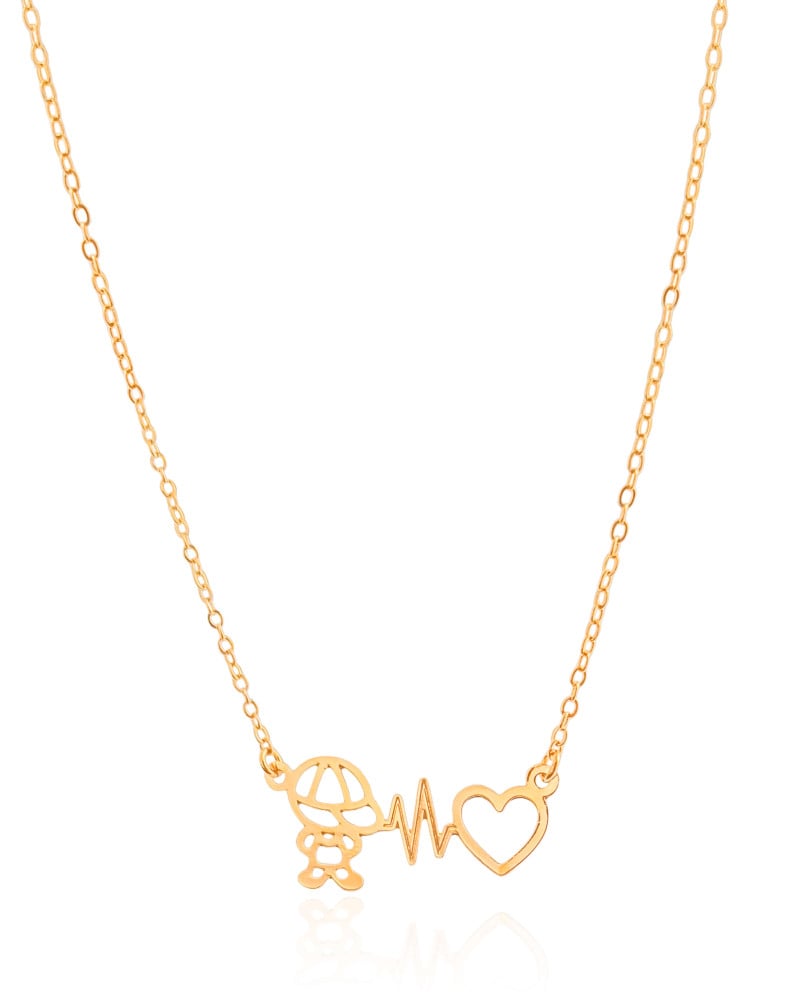 Gargantilha Elos Batimento Filho Banhado a Ouro 18K - 50 cm