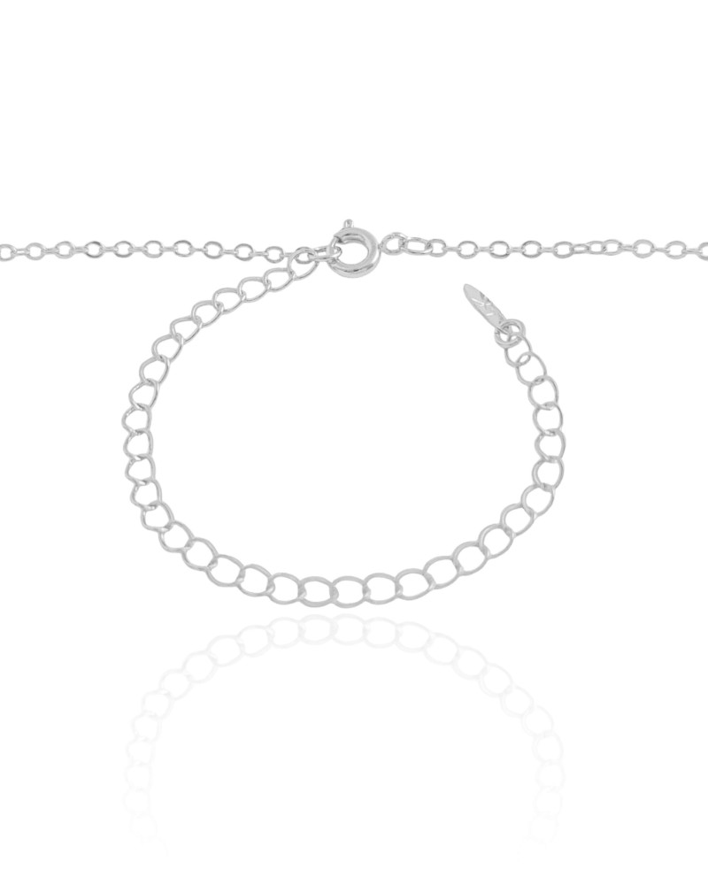 Gargantilha Elos Batimentos Filho Menina Ródio Branco - 40 cm