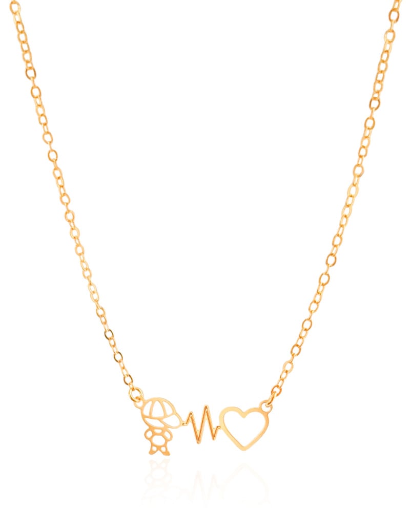 Gargantilha Elos Batimentos Filho Banhado a Ouro 18K - 40 cm