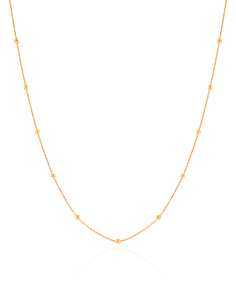 Choker Veneziana Bolinhas 2 mm Banhado a Ouro 18K