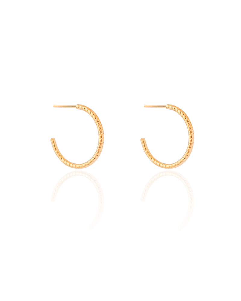 Brinco Argola Fio Diamantada 1.8 cm Banhado a Ouro 18K