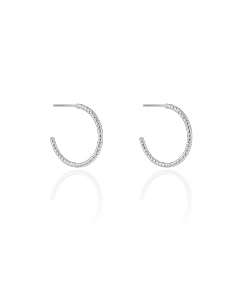 Brinco Argola Fio Diamantada 1.8 cm Ródio Branco