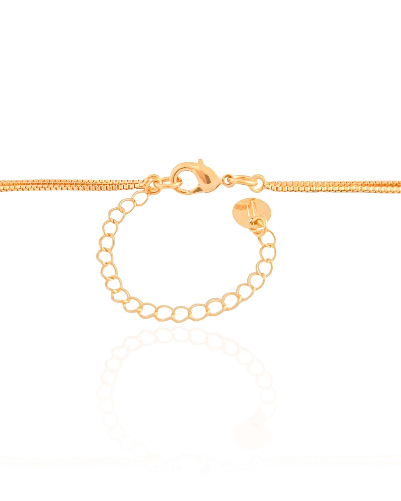 Gargantilha Dupla Veneziana Gotas Lisas Banhado a Ouro 18K
