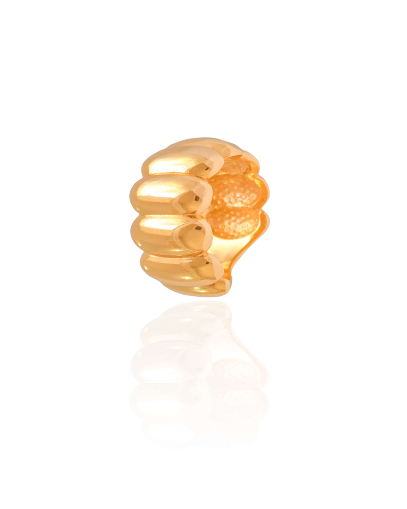Anel Gomos Lisos Tamanho 15 Banhado a Ouro 18K