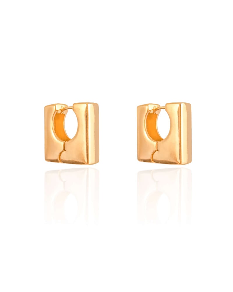 Brinco Argola Quadrada Lisa 1.9 cm Banhado a Ouro 18K