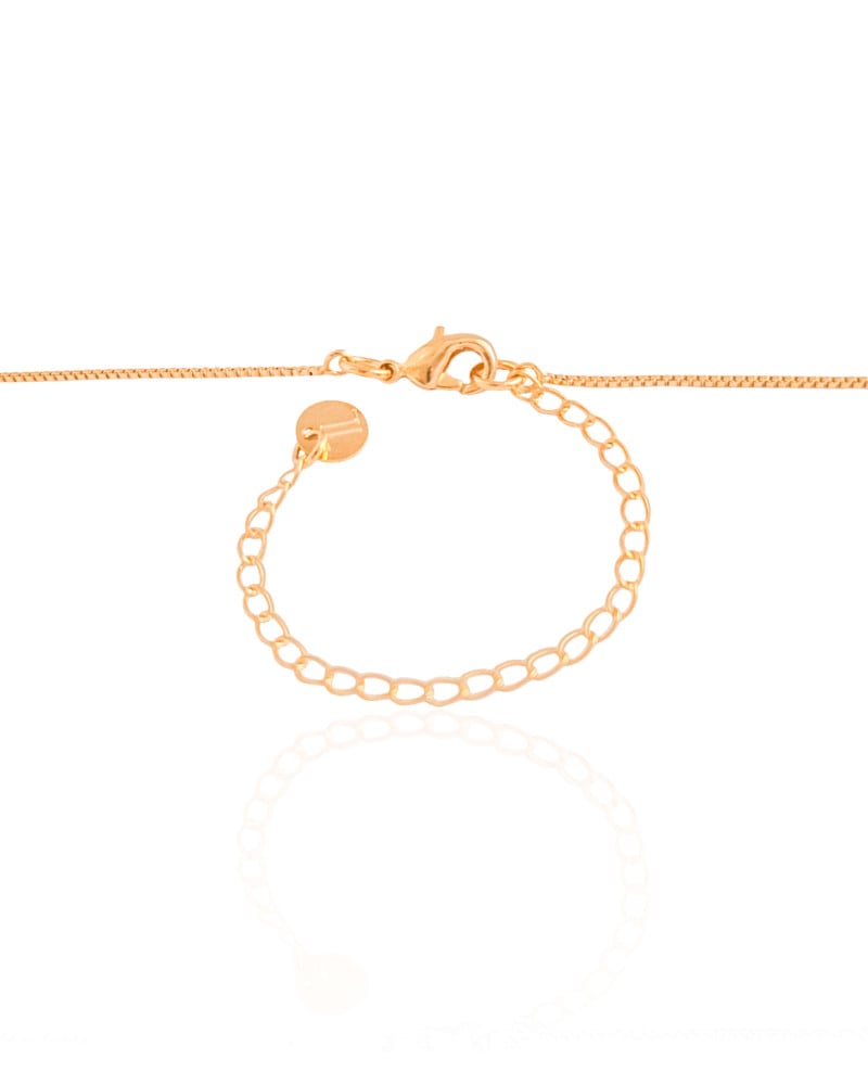 Gargantilha Infantil Veneziana Coração Ponto de Luz Cristal Banhado a Ouro 18K