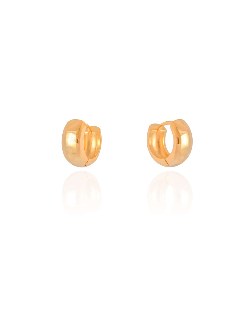 Brinco Argola Click Lisa 1.3 cm Banhado a Ouro 18K