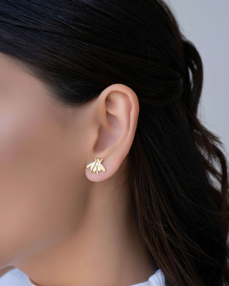 Brinco Abelha Banhado a Ouro 18K