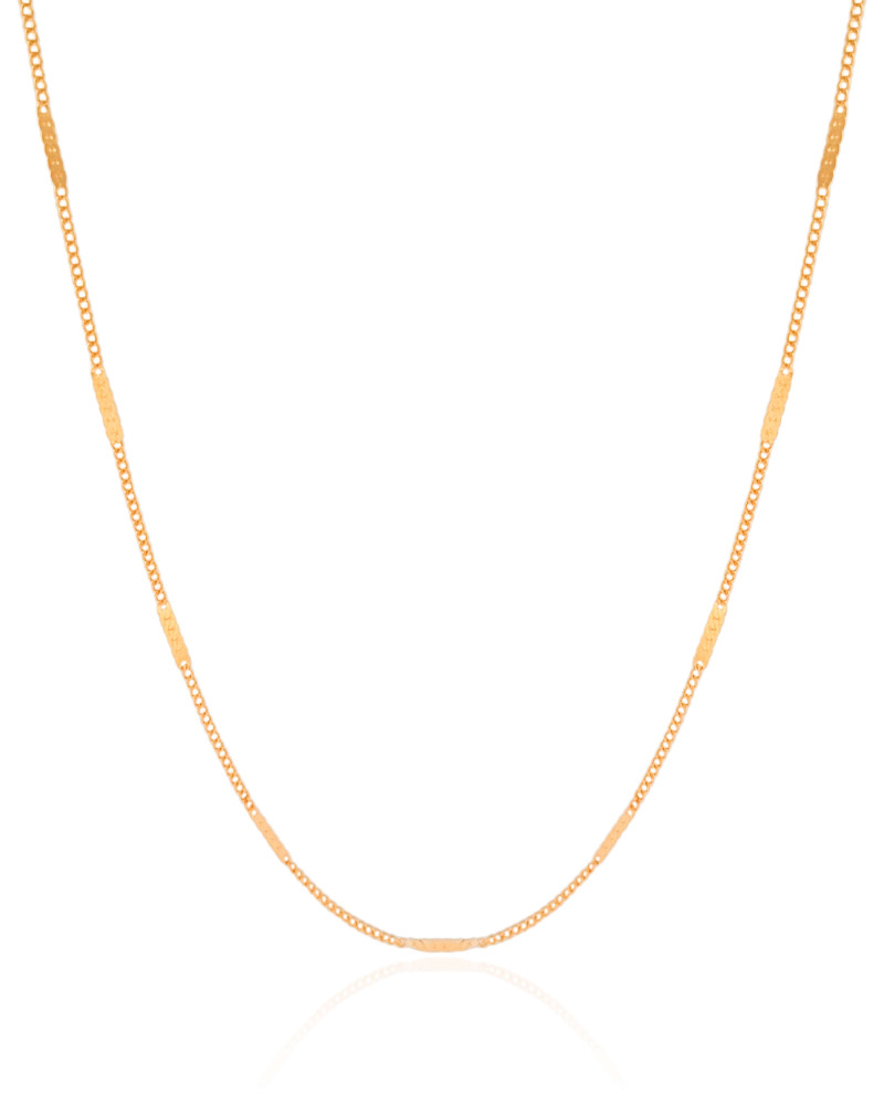 Gargantilha Grumet Achatada Banhado a Ouro 18K - 45 cm