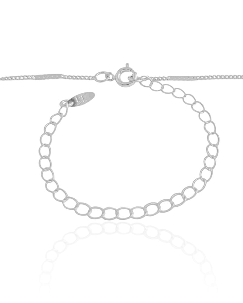 Choker Grumet Achatada Ródio Branco - 33 cm