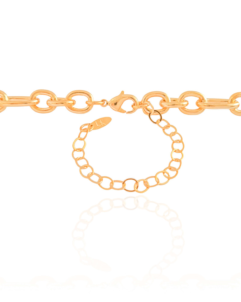 Gargantilha Elos Ovais 8 mm Banhado a Ouro 18K  - 45 cm