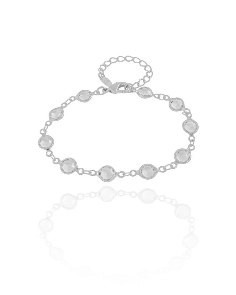 Pulseira Pontos de Luz Cristal 7 mm Ródio Branco