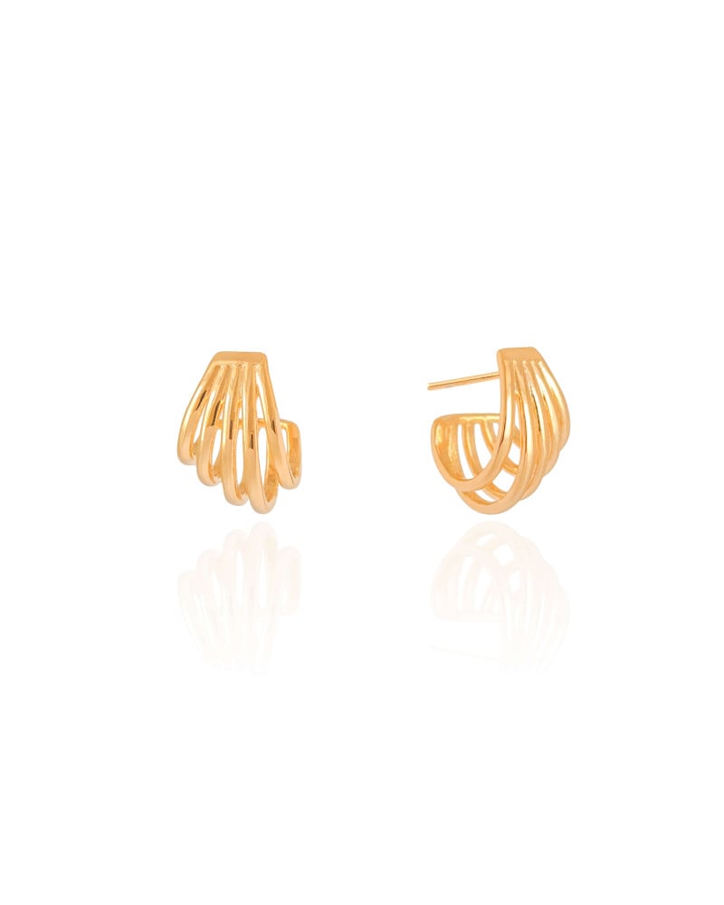 Brinco Argola Filetes 1.6 cm Banhado a Ouro 18K