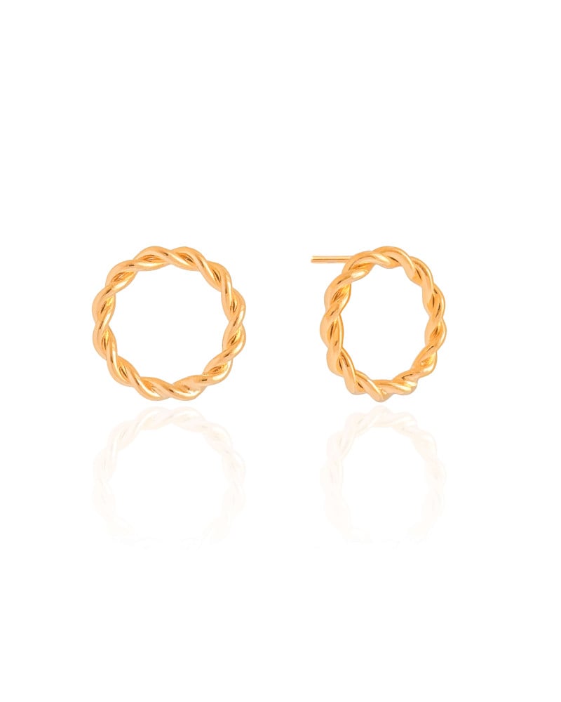 Brinco Argola Torcida 2.0 cm Banhado a Ouro 18K