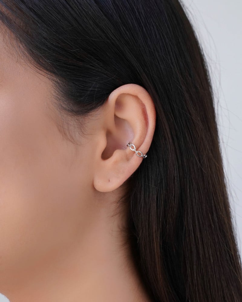 Piercing Elos Ovais Ródio Branco