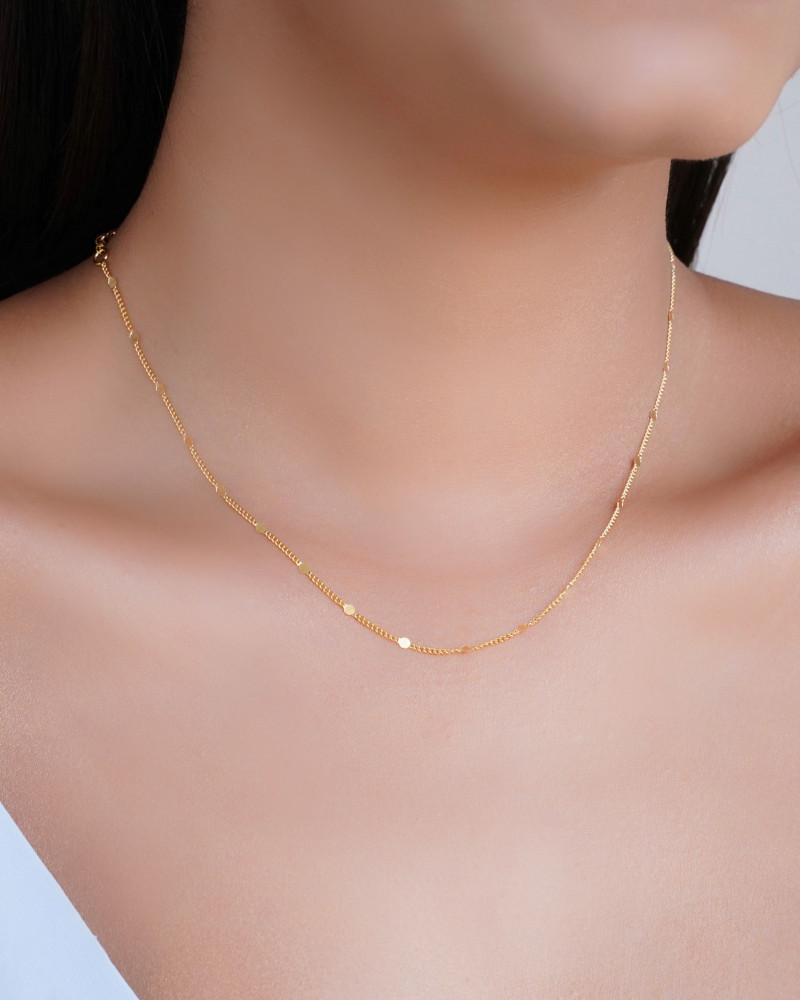 Choker Grumet Plaquinhas Banhado a Ouro 18K - 33 cm