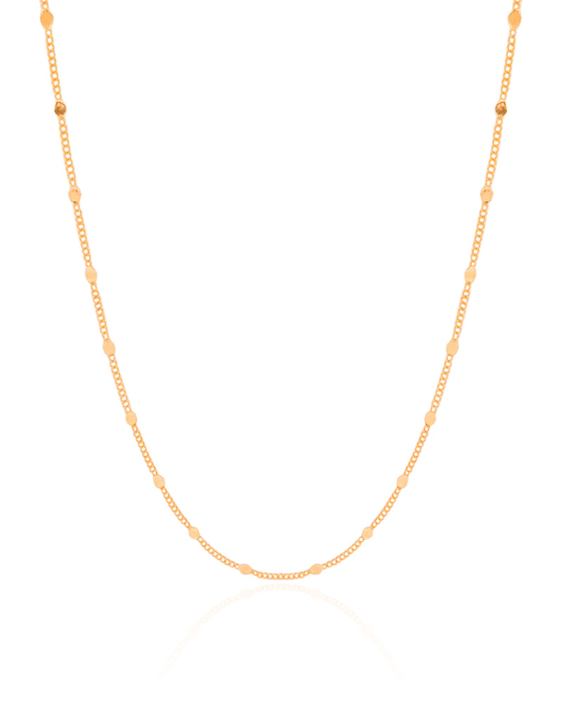 Choker Grumet Plaquinhas Banhado a Ouro 18K - 33 cm
