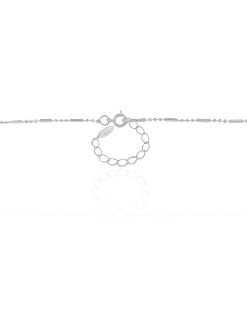 Gargantilha Longa Canutilhos 1 mm Ródio Branco - 80 cm
