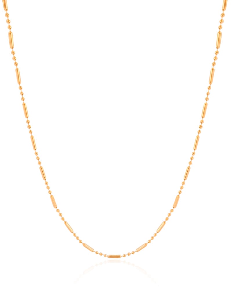 Gargantilha Canutilhos 1 mm Banhado a Ouro 18K - 40 cm