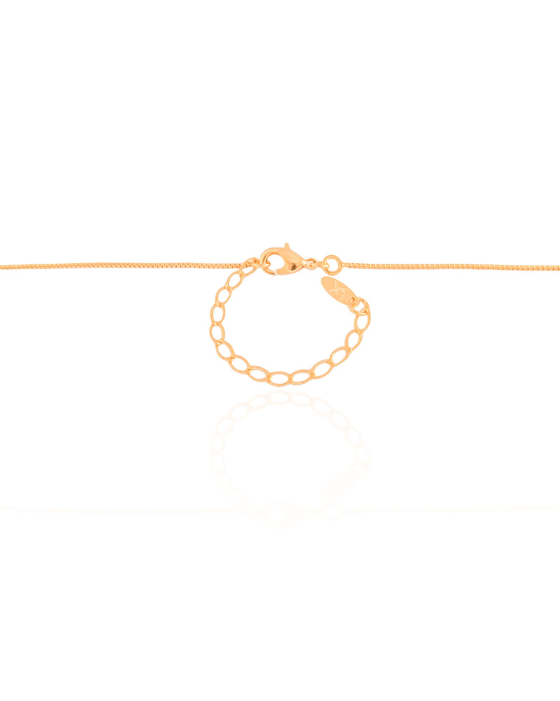 Gargantilha Filho Menina Coração Cravejado Cristal Banhado a Ouro 18K - 45 cm
