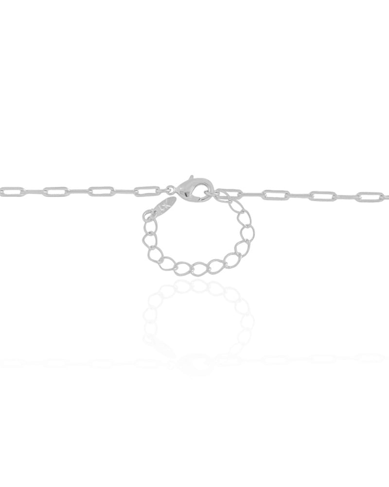 Gargantilha Elos Perola Barroca Ródio Branco - 45 cm