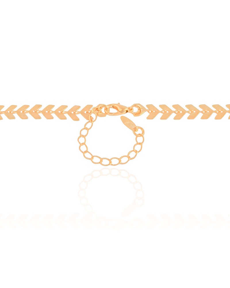 Gargantilha Escamas com Madrepérola 14 mm Banhado a Ouro 18K - 40 cm