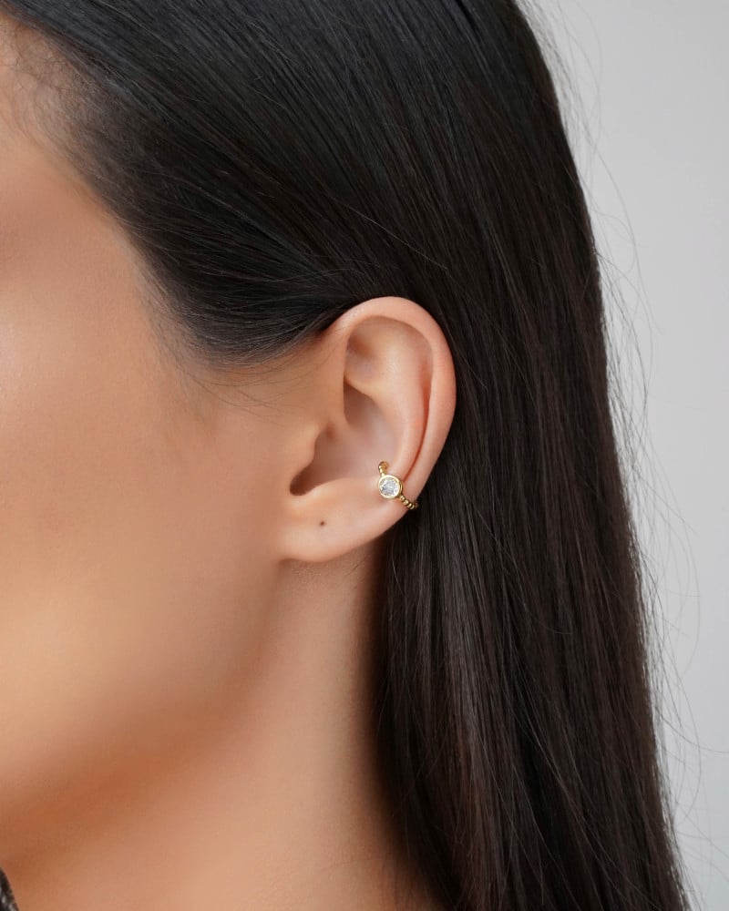 Piercing Bolinhas Ponto de Luz Cristal Banhado a Ouro 18K
