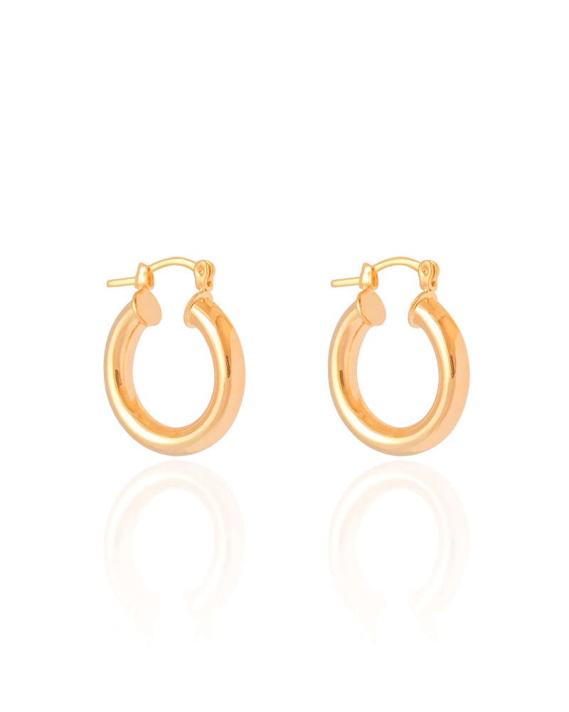 Brinco Argola Tubo Liso Fecho Italiano 2.5 cm Banhado a Ouro 18K