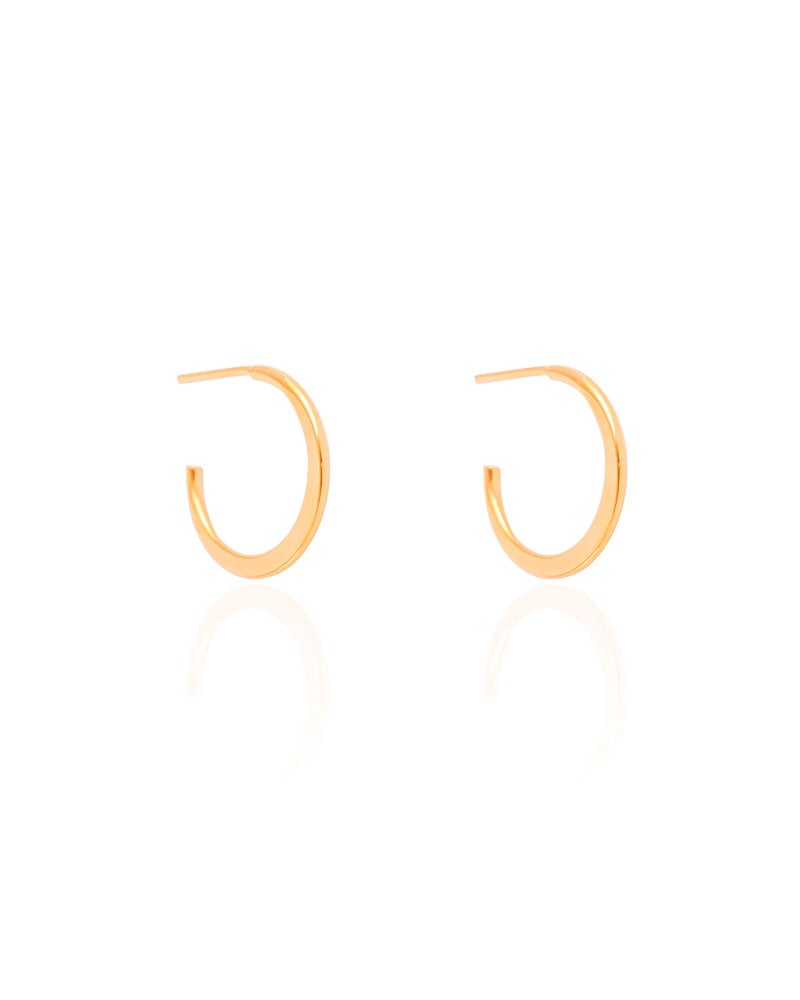 Brinco Argola Flat Lisa 1.8 cm Banhado a Ouro 18K