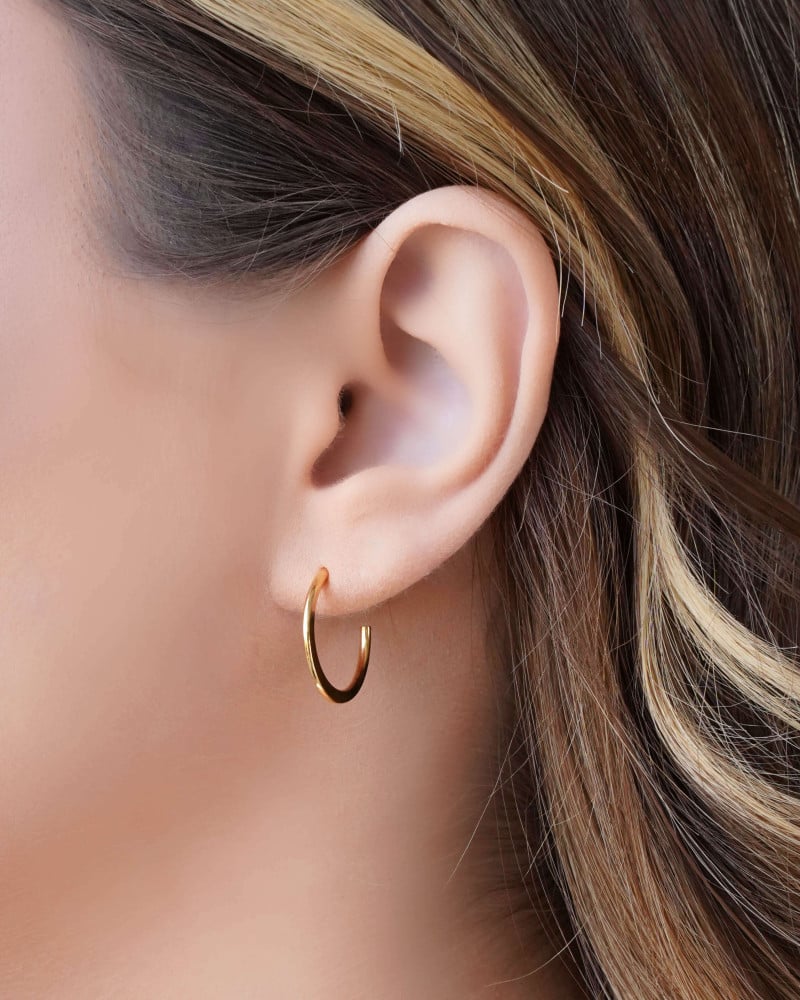 Brinco Argola Flat Lisa 1.8 cm Banhado a Ouro 18K