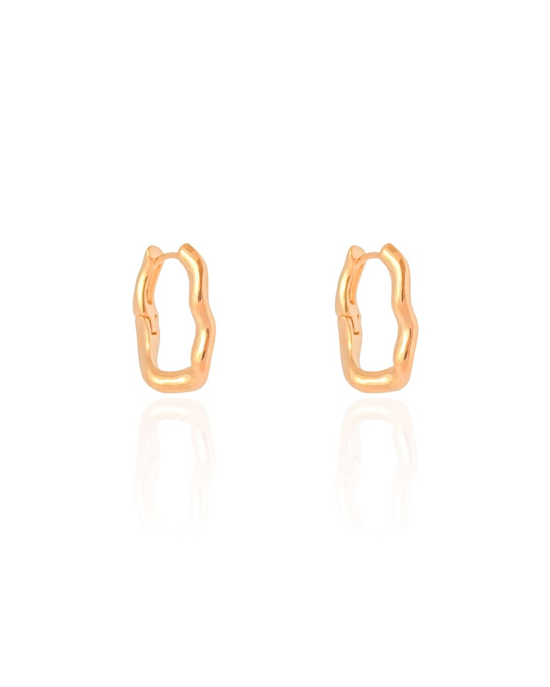 Brinco Argola Click Ondulada 2.0 cm Banhado a Ouro 18K