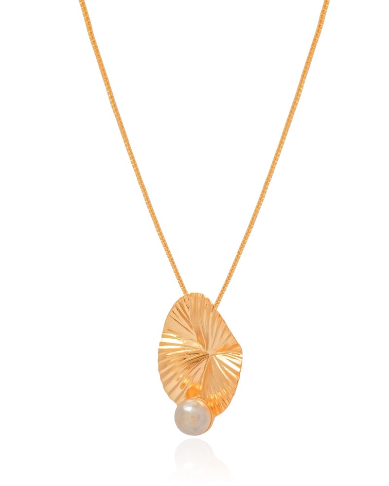 Gargantilha Veneziana Orgânico Pérola Banhado a Ouro 18K - 40 cm