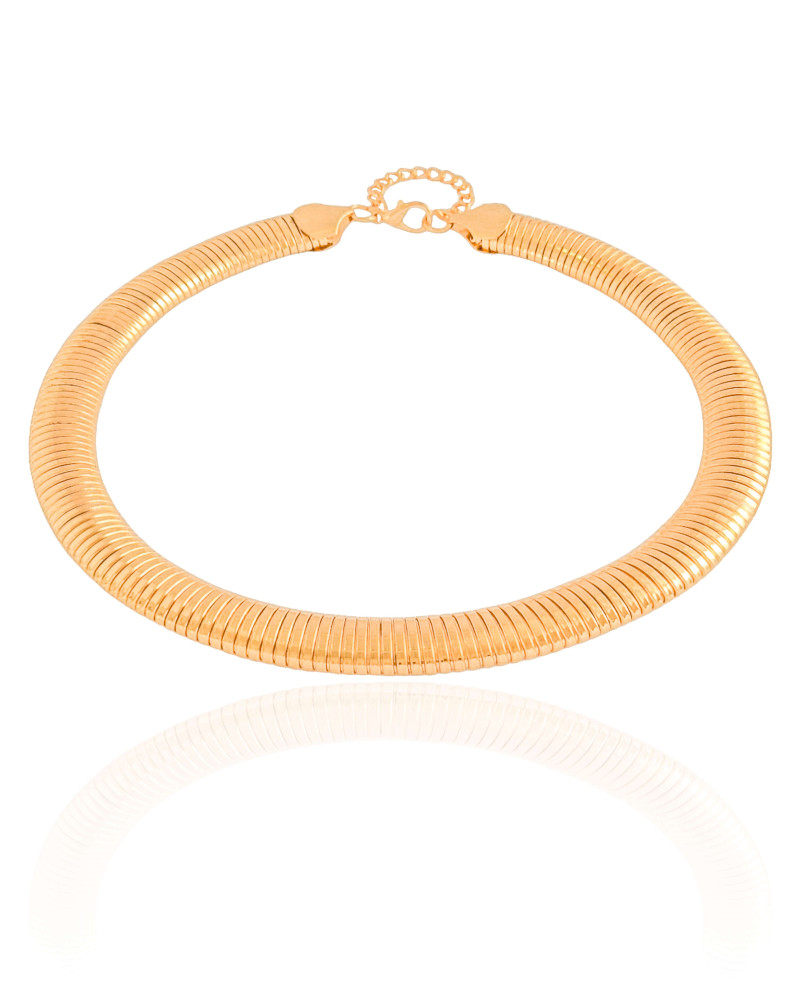 Gargantilha Mola 15 mm Banho Dourado - 50 cm