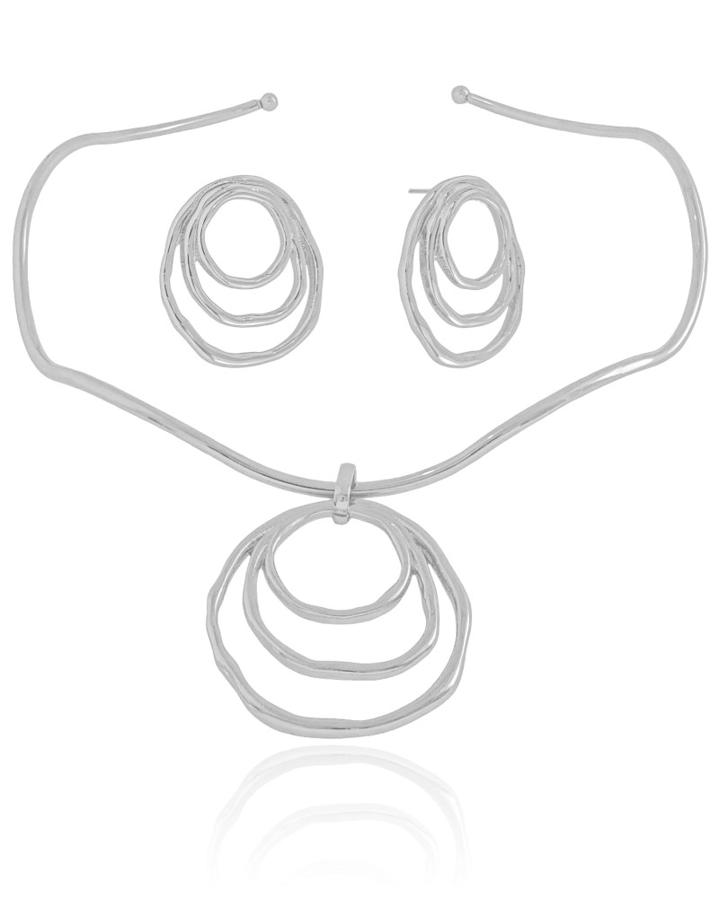 Conjunto Orgânico Filetes Banho Branco