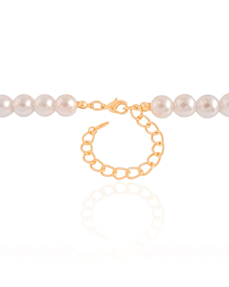 Gargantilha Orgânicos e Pérolas Banhado a Ouro 18K - 40 cm