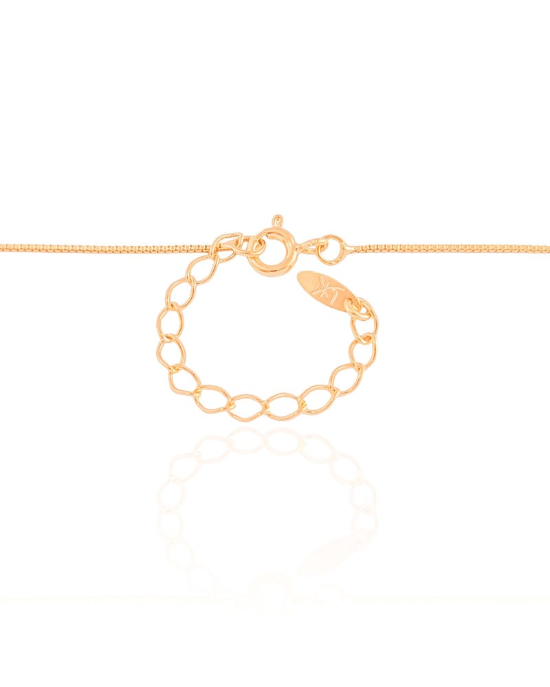 Gargantilha Veneziana Quadrado Cristal Banhado a Ouro 18K - 45 cm